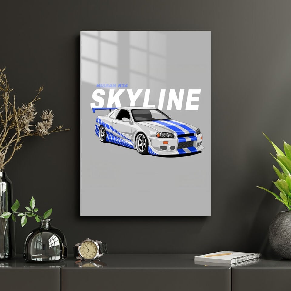 Nissan Skyline GT-R R34 04 Metal Poster