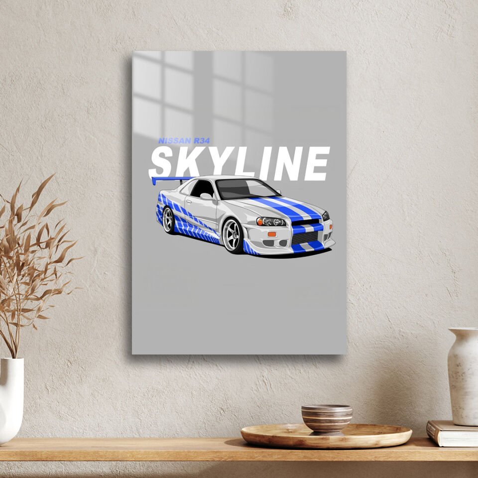 Nissan Skyline GT-R R34 04 Metal Poster