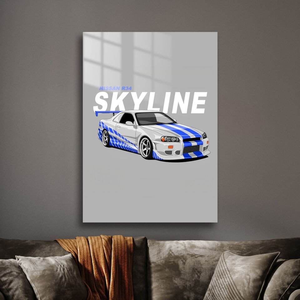 Nissan Skyline GT-R R34 04 Metal Poster