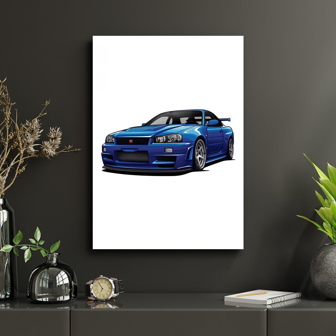 Nissan Skyline GT-R R34 07 Metal Poster