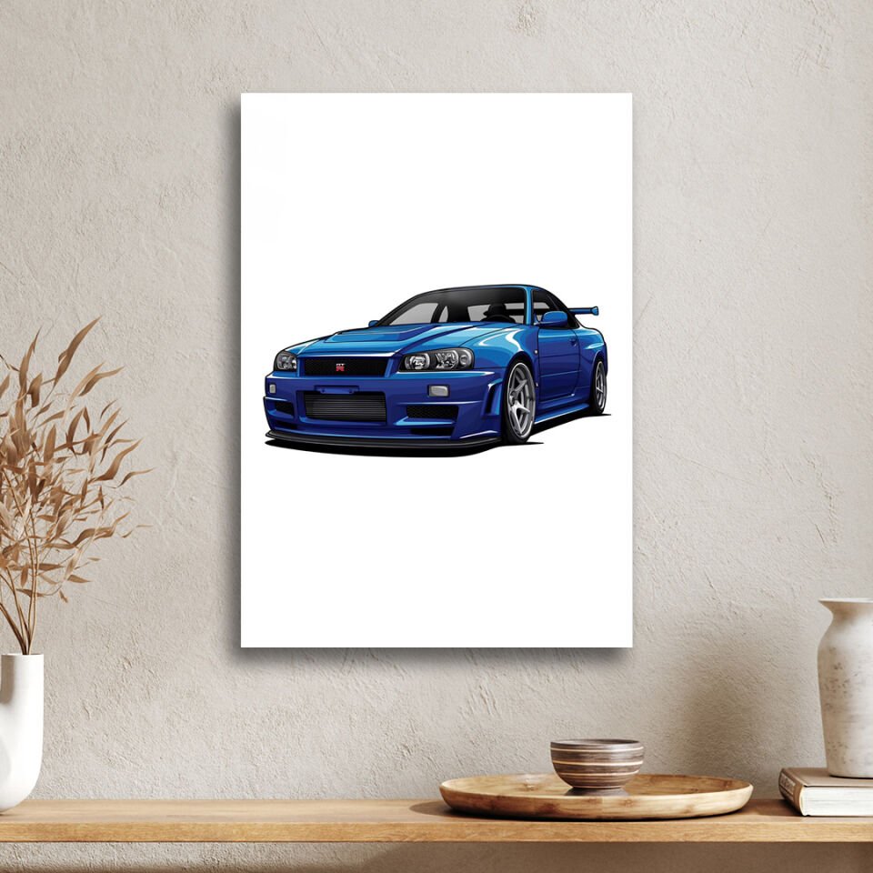 Nissan Skyline GT-R R34 07 Metal Poster