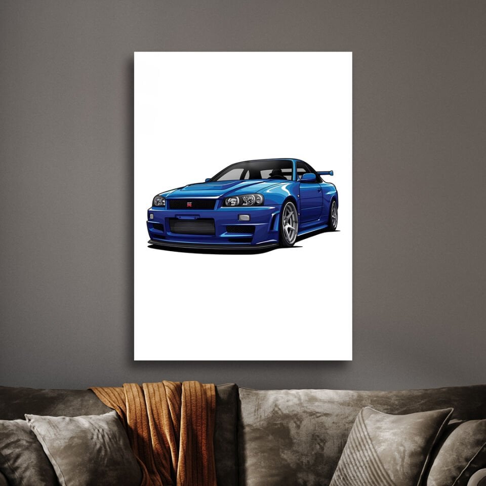Nissan Skyline GT-R R34 07 Metal Poster