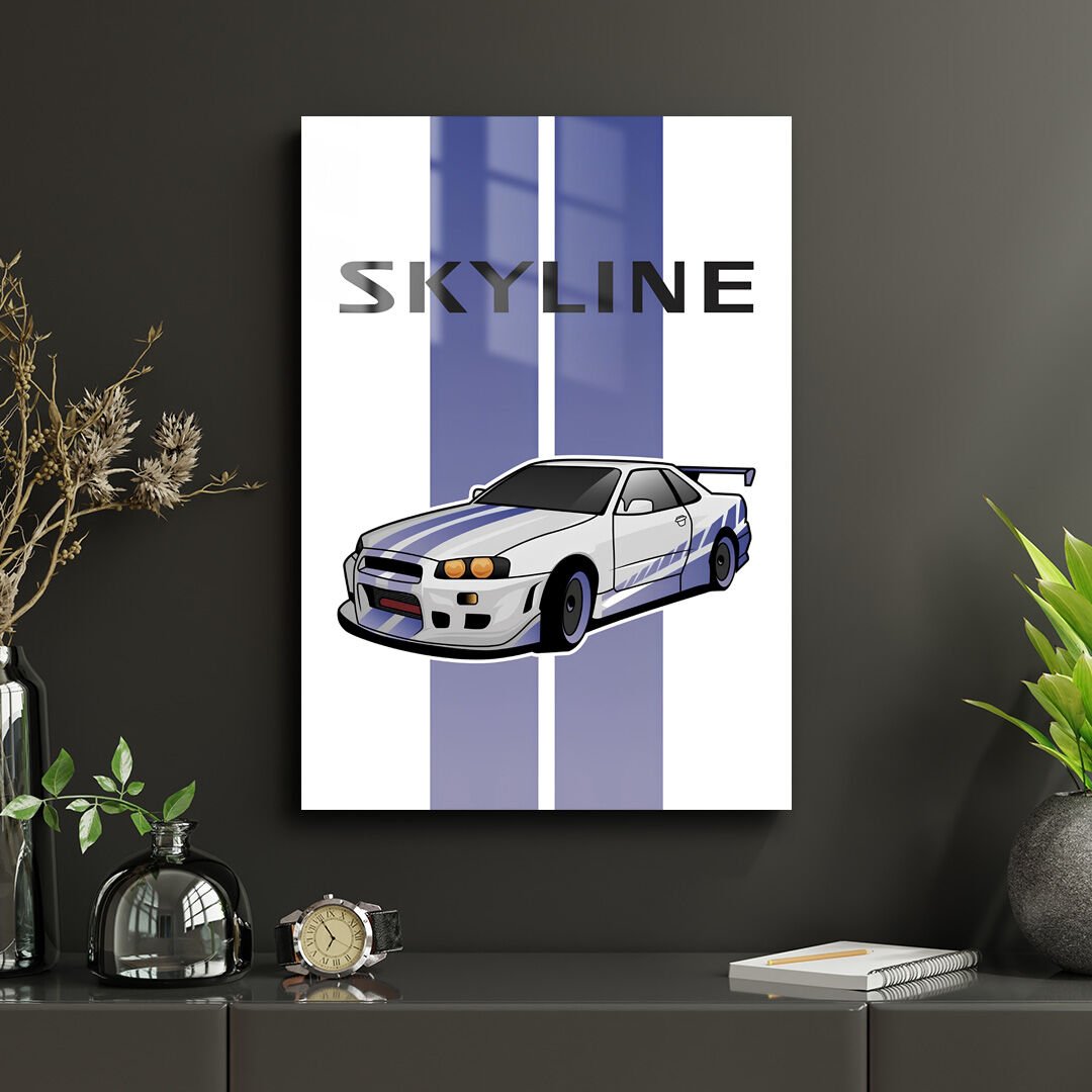 Nissan Skyline GT-R R34 09 Metal Poster | Özgün Tasarım Metal