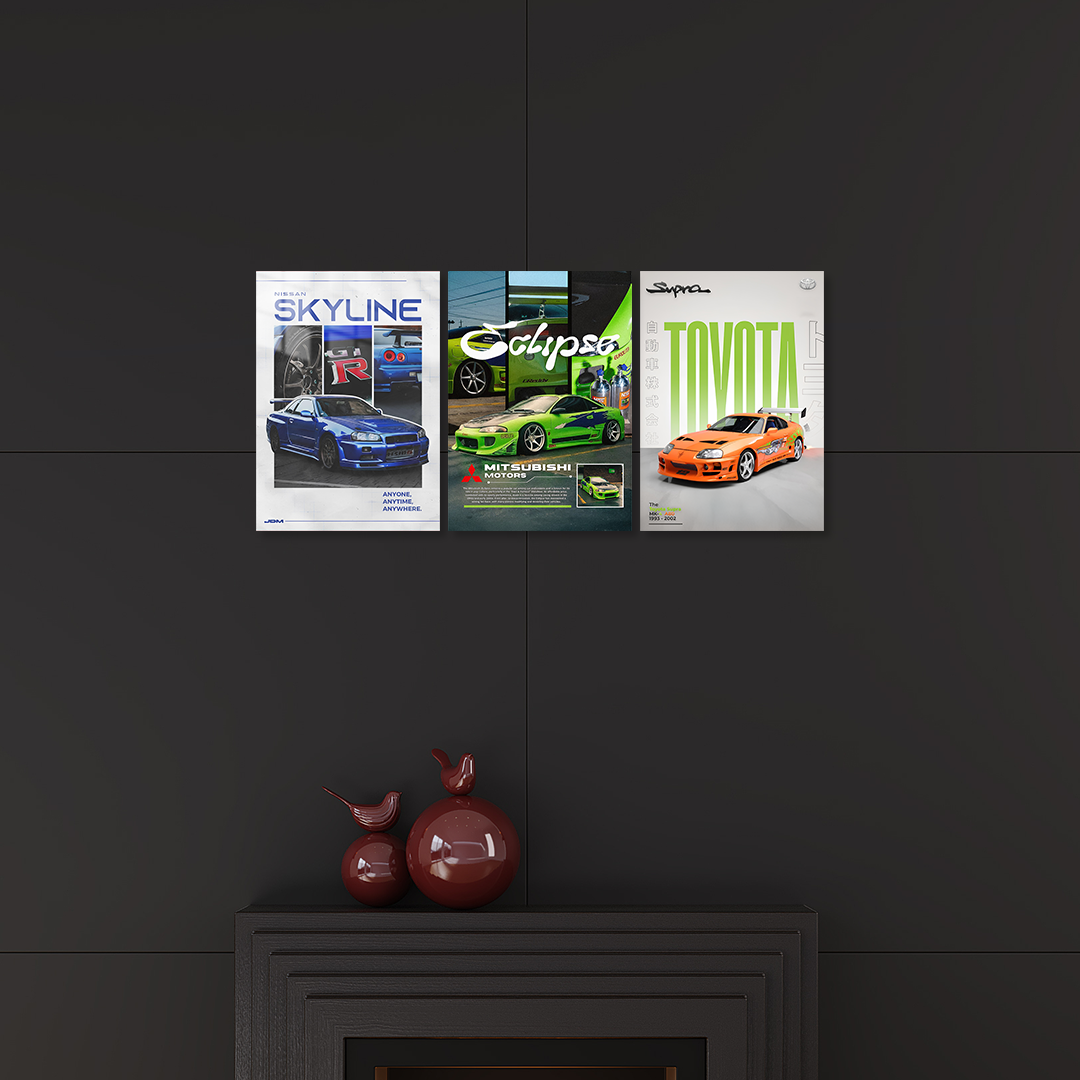 Hızlı 3'lü Set 01 Metal Poster Koleksiyonu