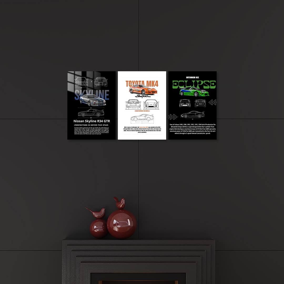 Hızlı 3'lü Set 02 Metal Poster Koleksiyonu