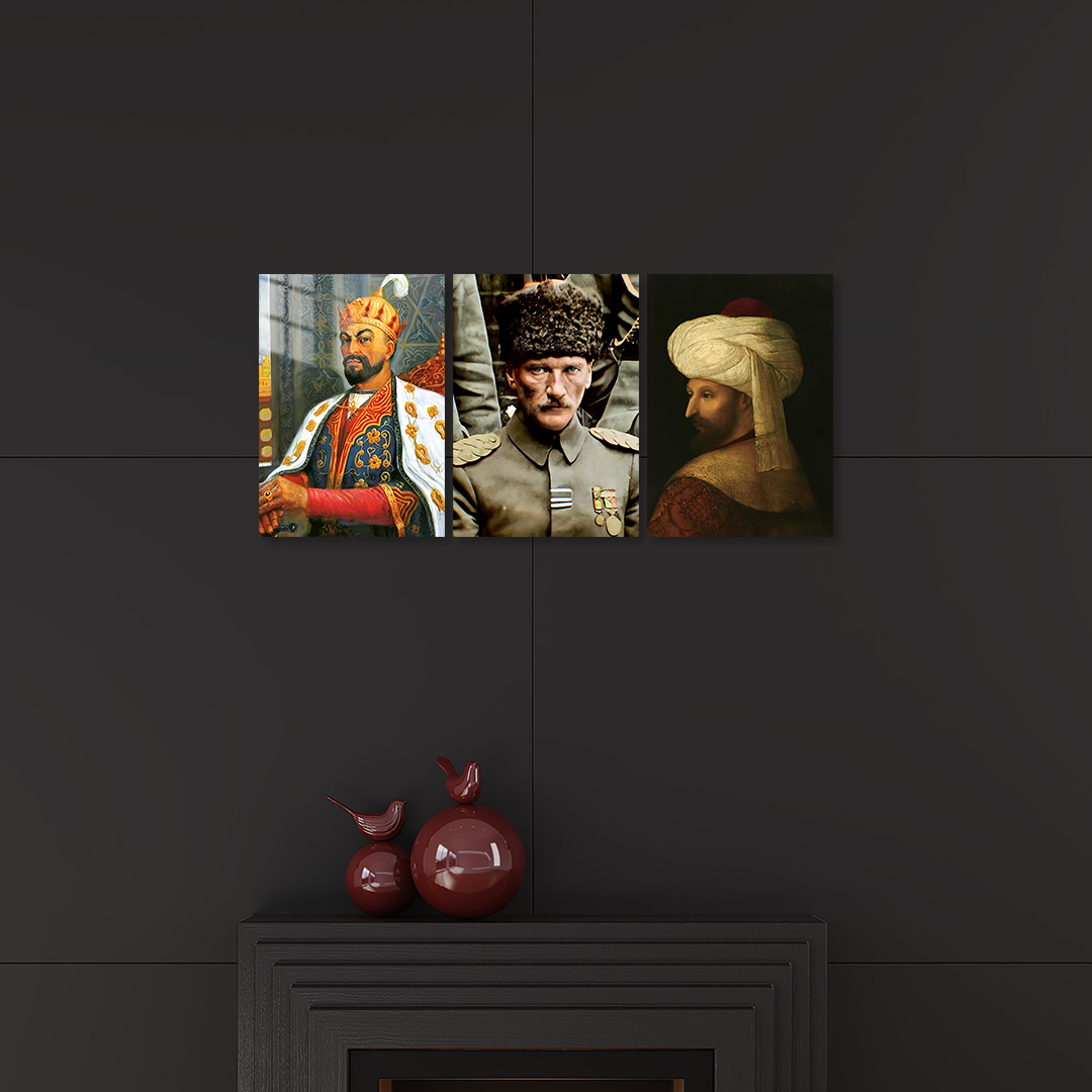 Türk Hakanları 3'lü Set 01 Metal Poster Koleksiyonu
