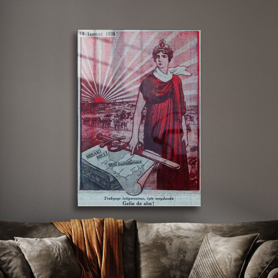 Misâk-ı Millî Propaganda Kartı 01 Metal Poster