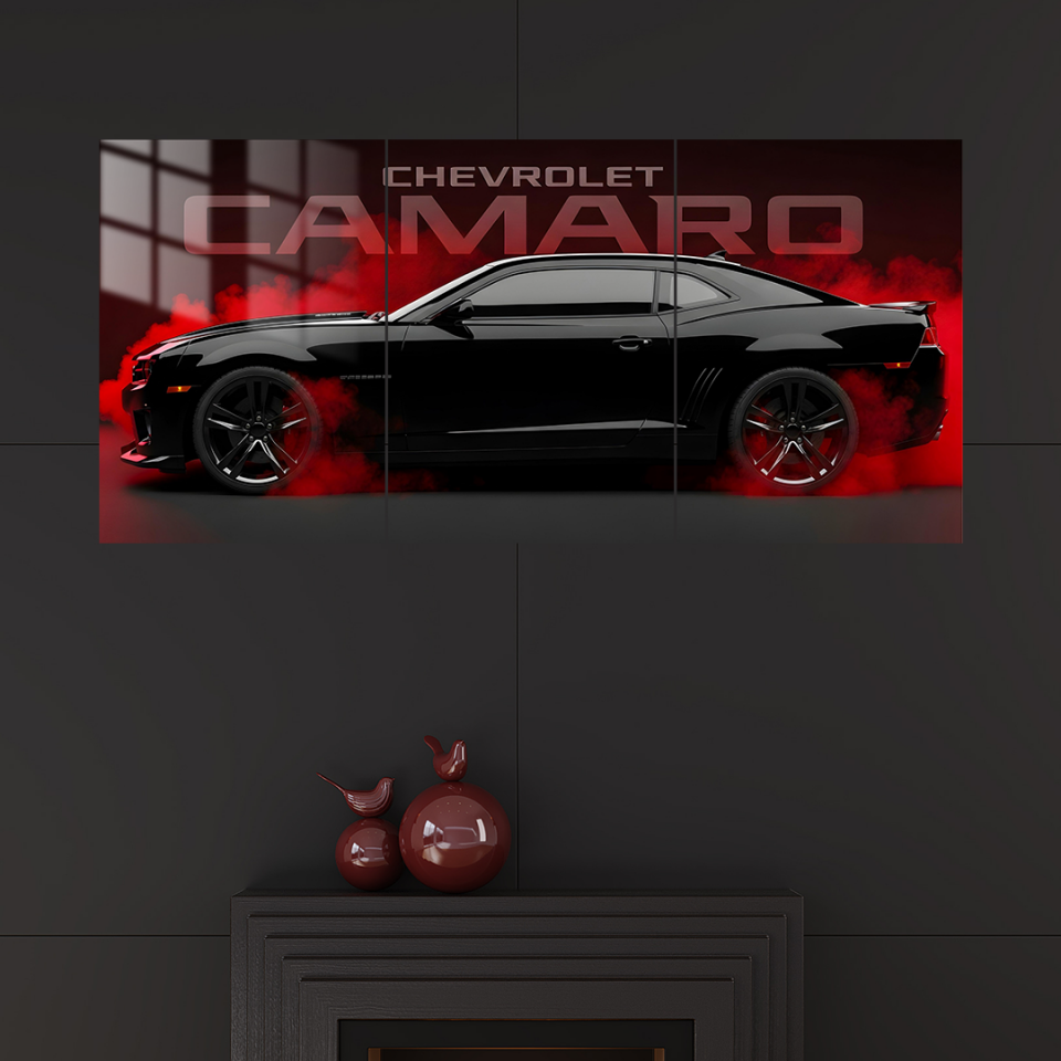 Chevrolet Camaro 3 Parçalı 01 Metal Poster