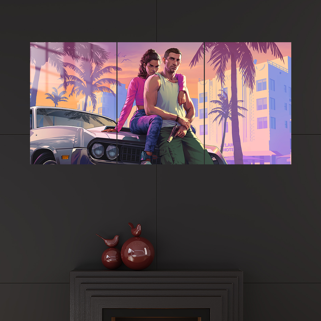 Grand Theft Auto VI 3 Parçalı 03 Metal Poster