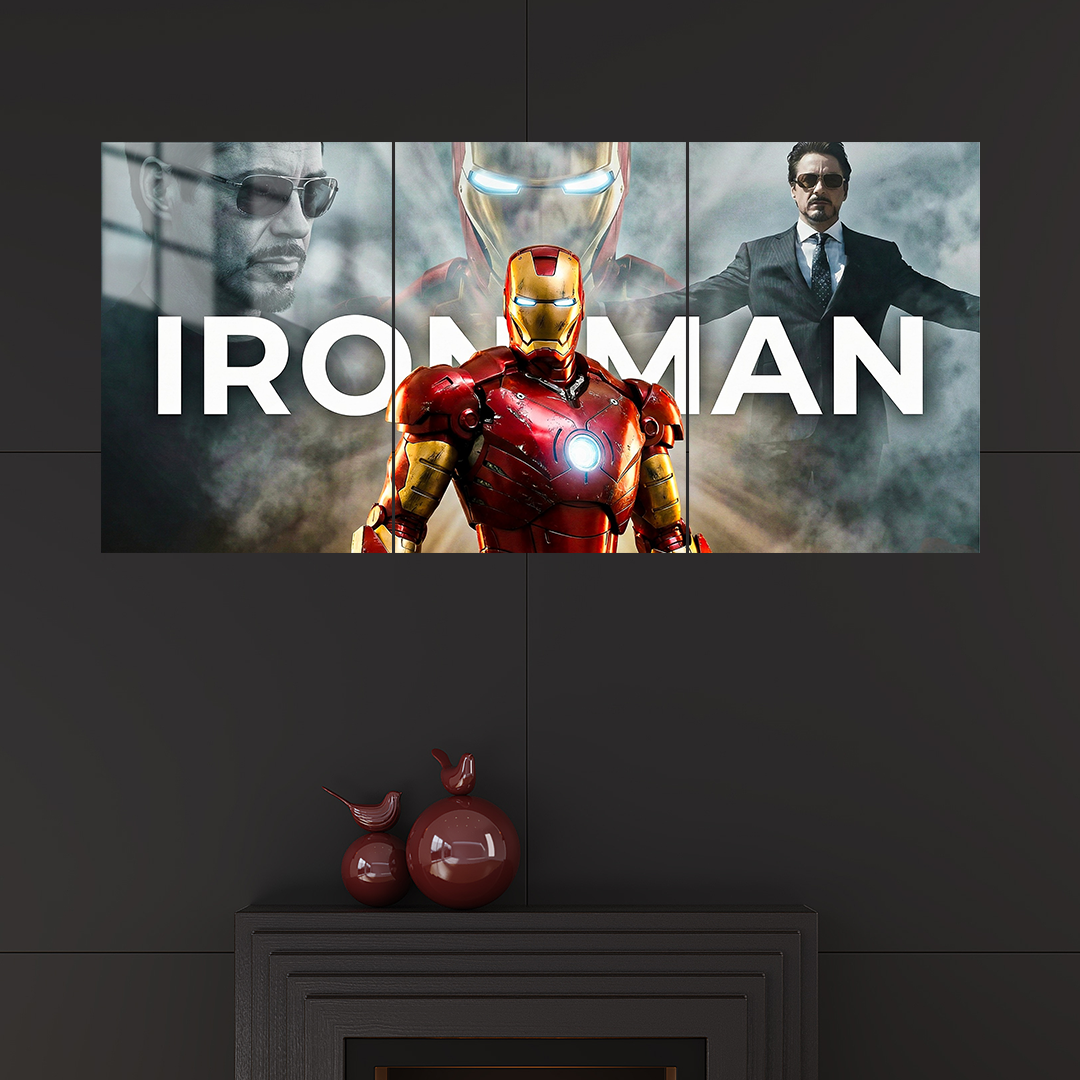 IronMan 3 Parçalı 01 Metal Poster