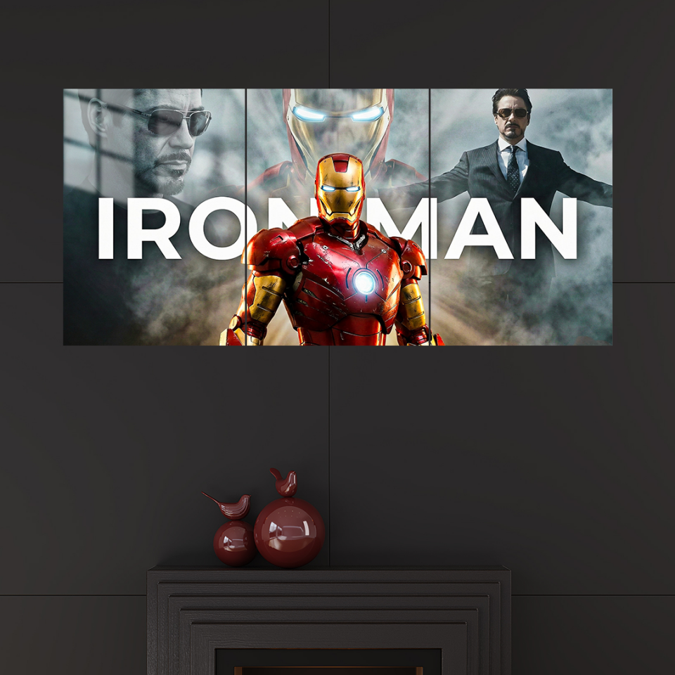 IronMan 3 Parçalı 01 Metal Poster