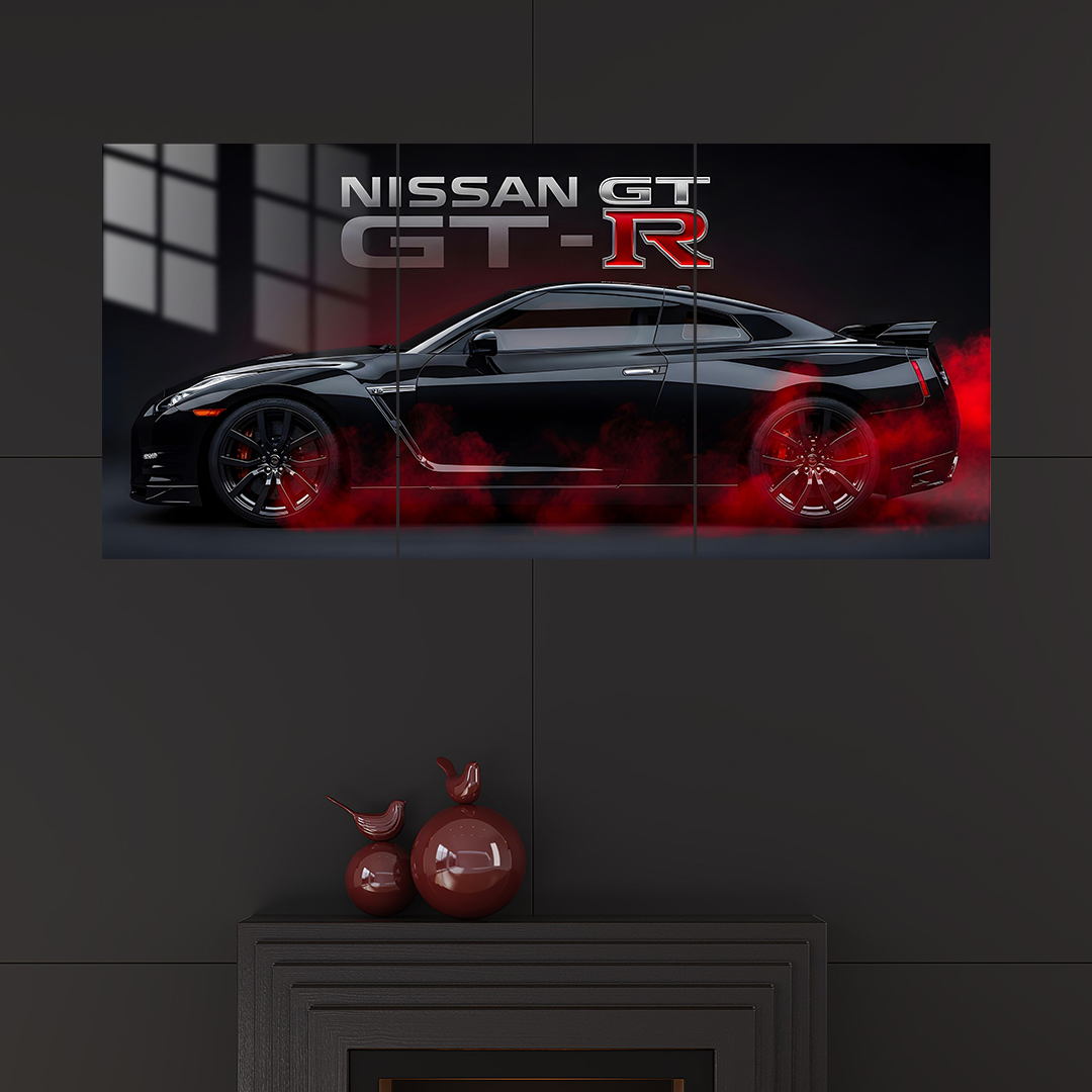 Nissan GT-R 3 Parçalı 01 Metal Poster