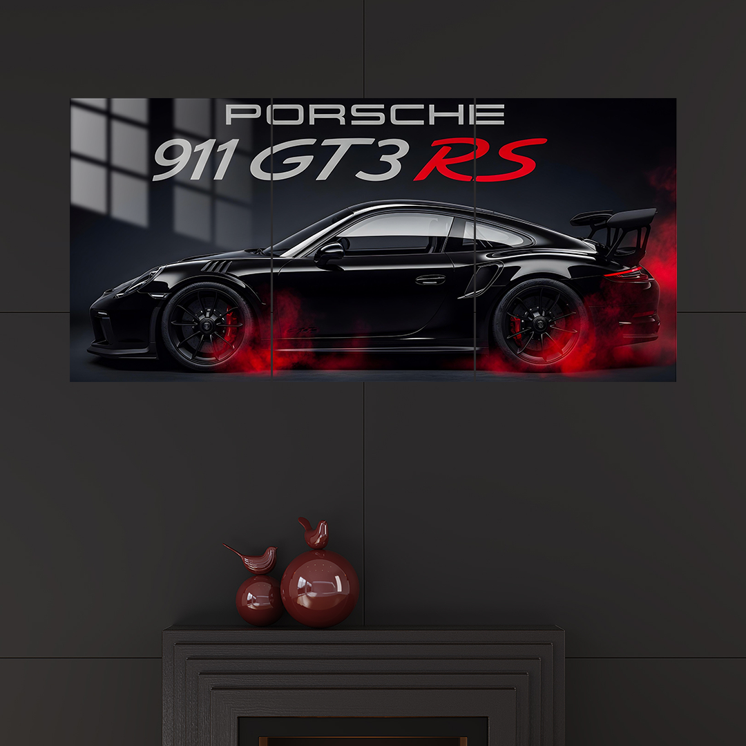 Porsche 911 3 Parçalı 01 Metal Poster