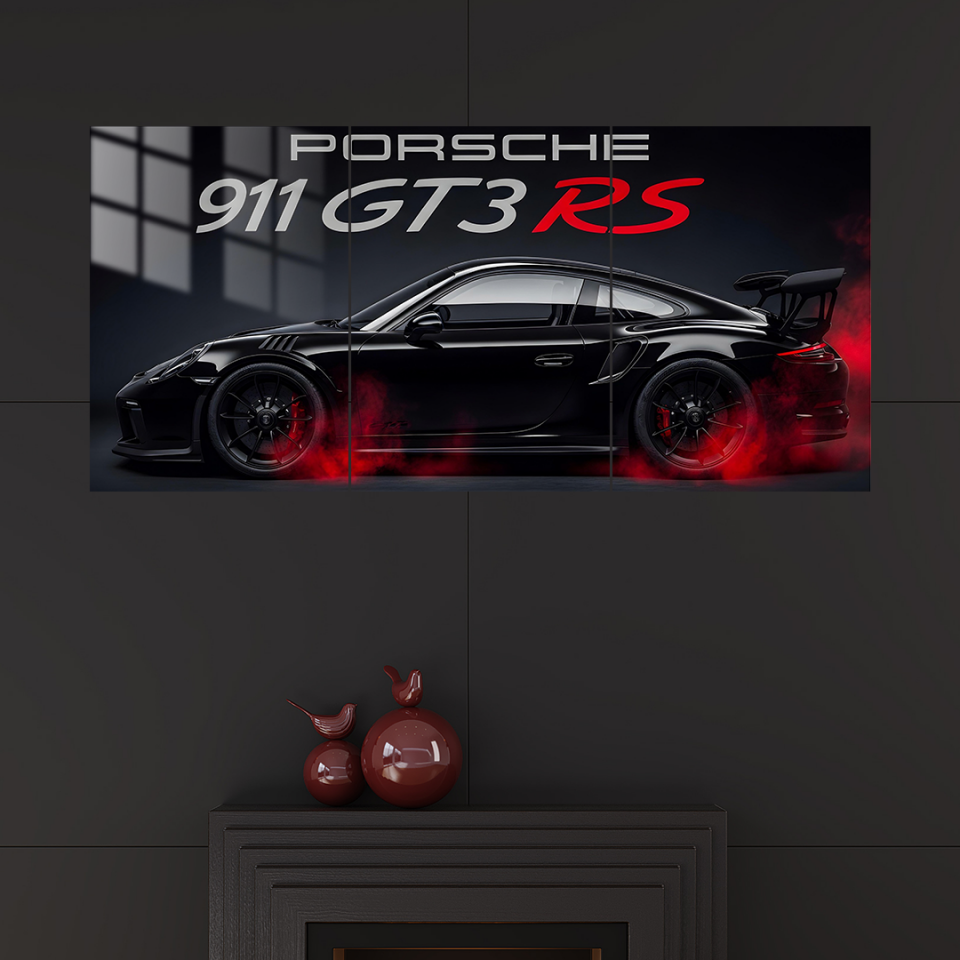 Porsche 911 3 Parçalı 01 Metal Poster