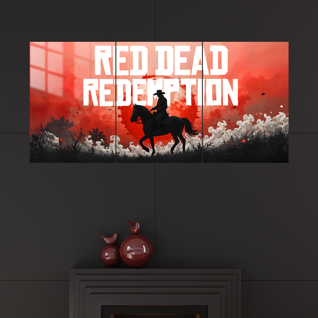 Red Dead Redemption 2 3 Parçalı 01 Metal Poster