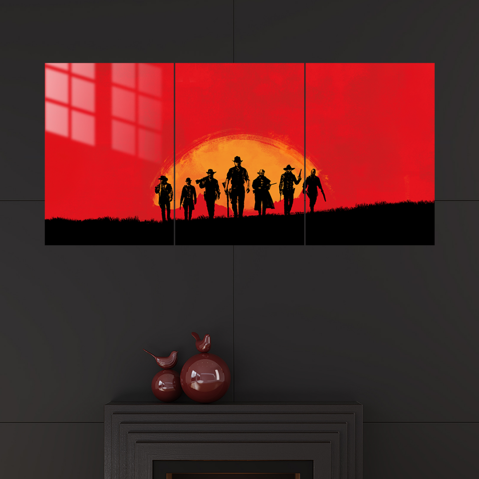 Red Dead Redemption 2 3 Parçalı 02 Metal Poster