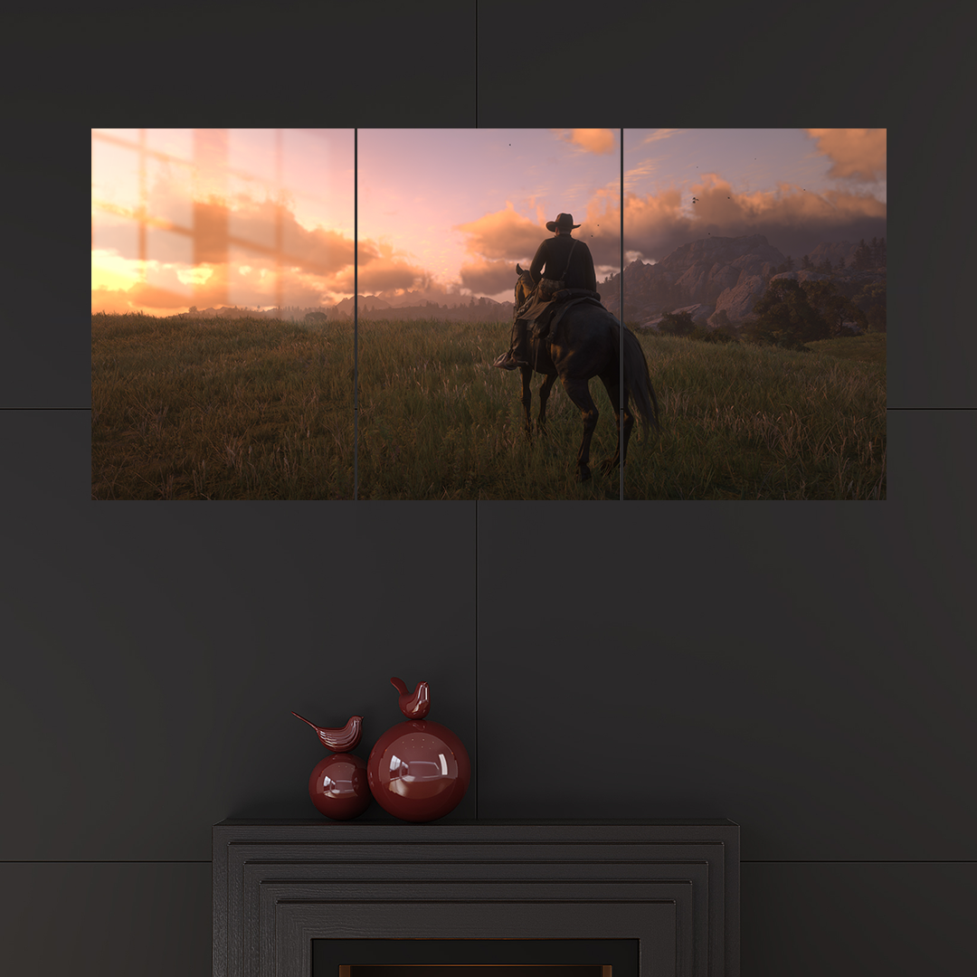 Red Dead Redemption 2 3 Parçalı 04 Metal Poster