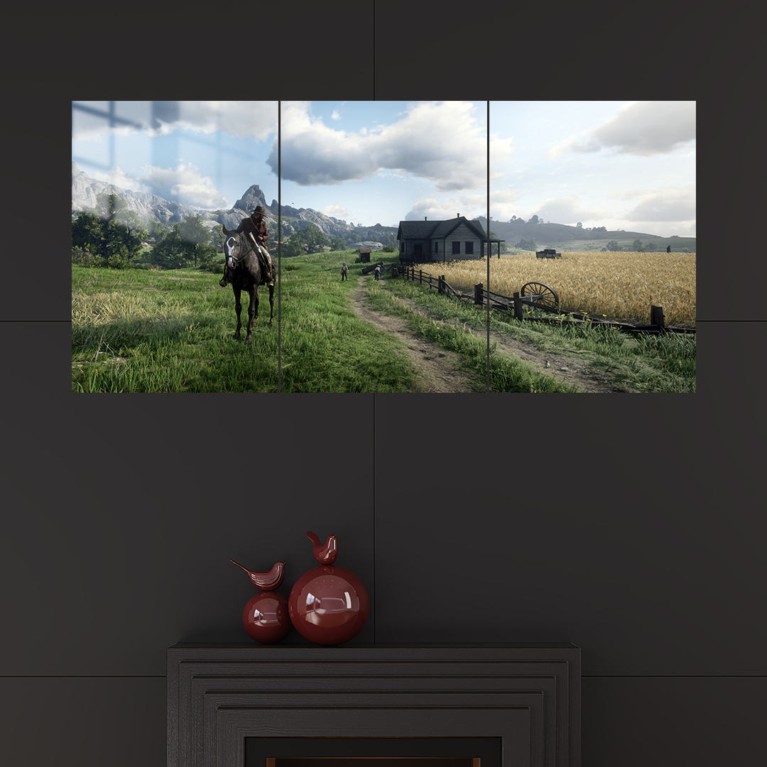 Red Dead Redemption 2 3 Parçalı 05 Metal Poster
