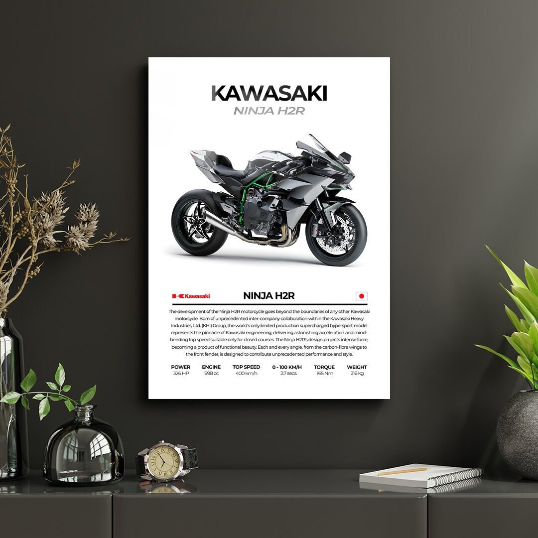 Kawasaki Ninja H2R 01 Metal Poster