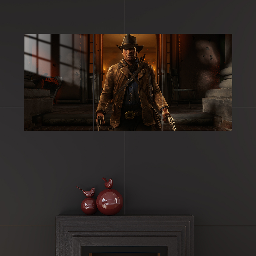 Red Dead Redemption 2 3 Parçalı 06 Metal Poster