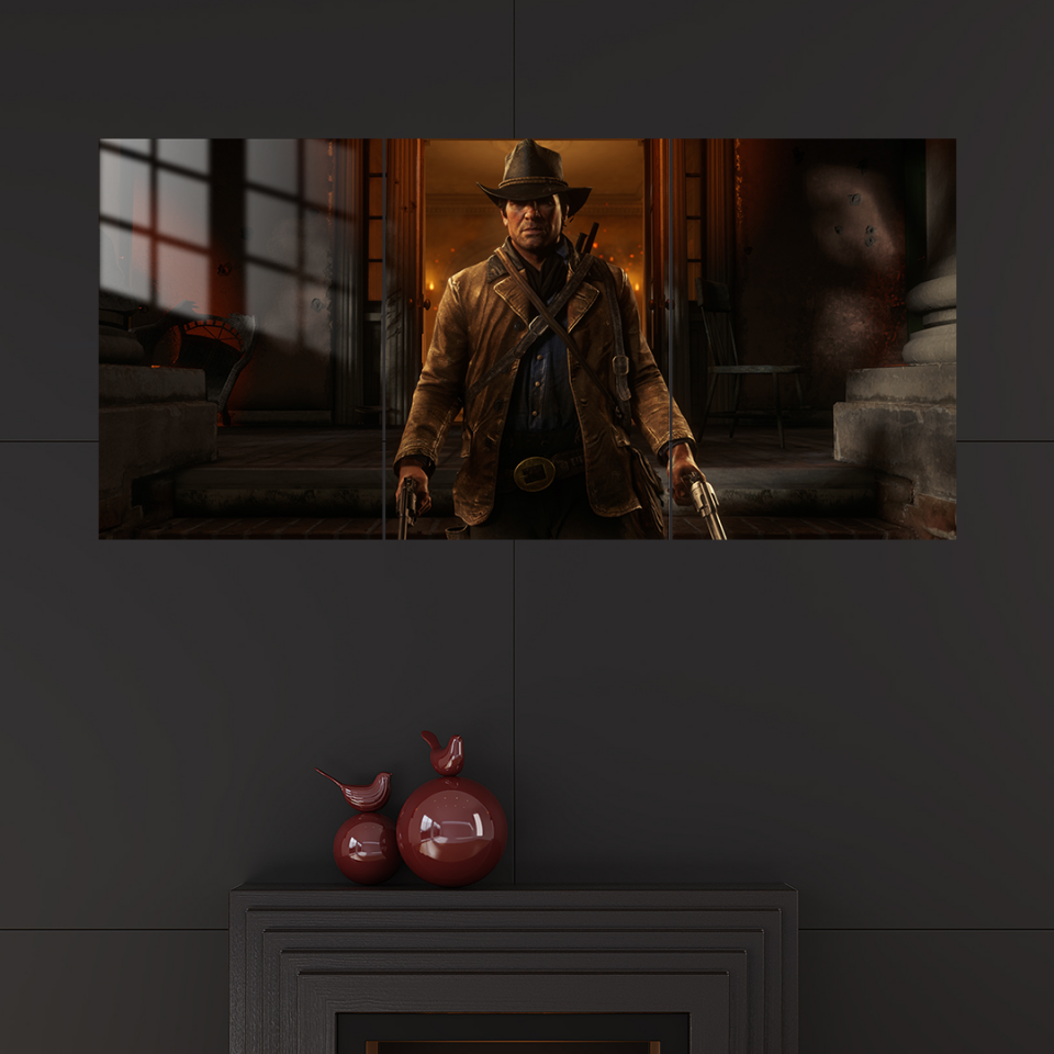 Red Dead Redemption 2 3 Parçalı 06 Metal Poster