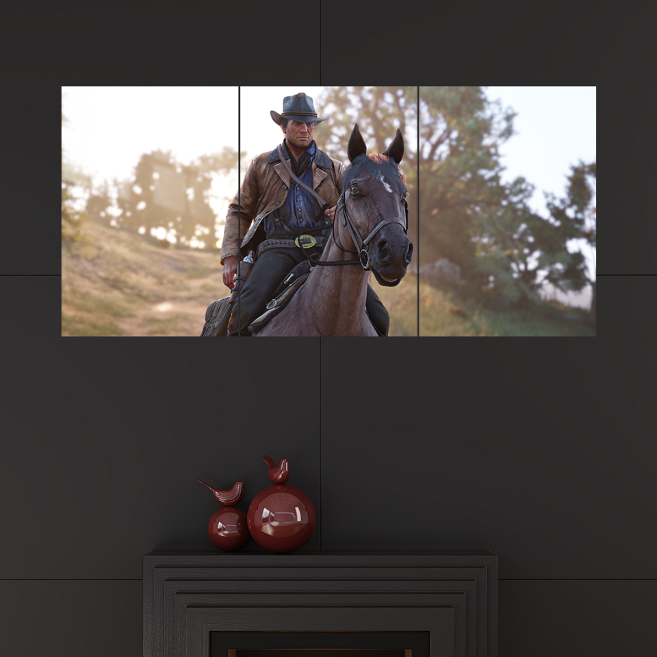 Red Dead Redemption 2 3 Parçalı 07 Metal Poster