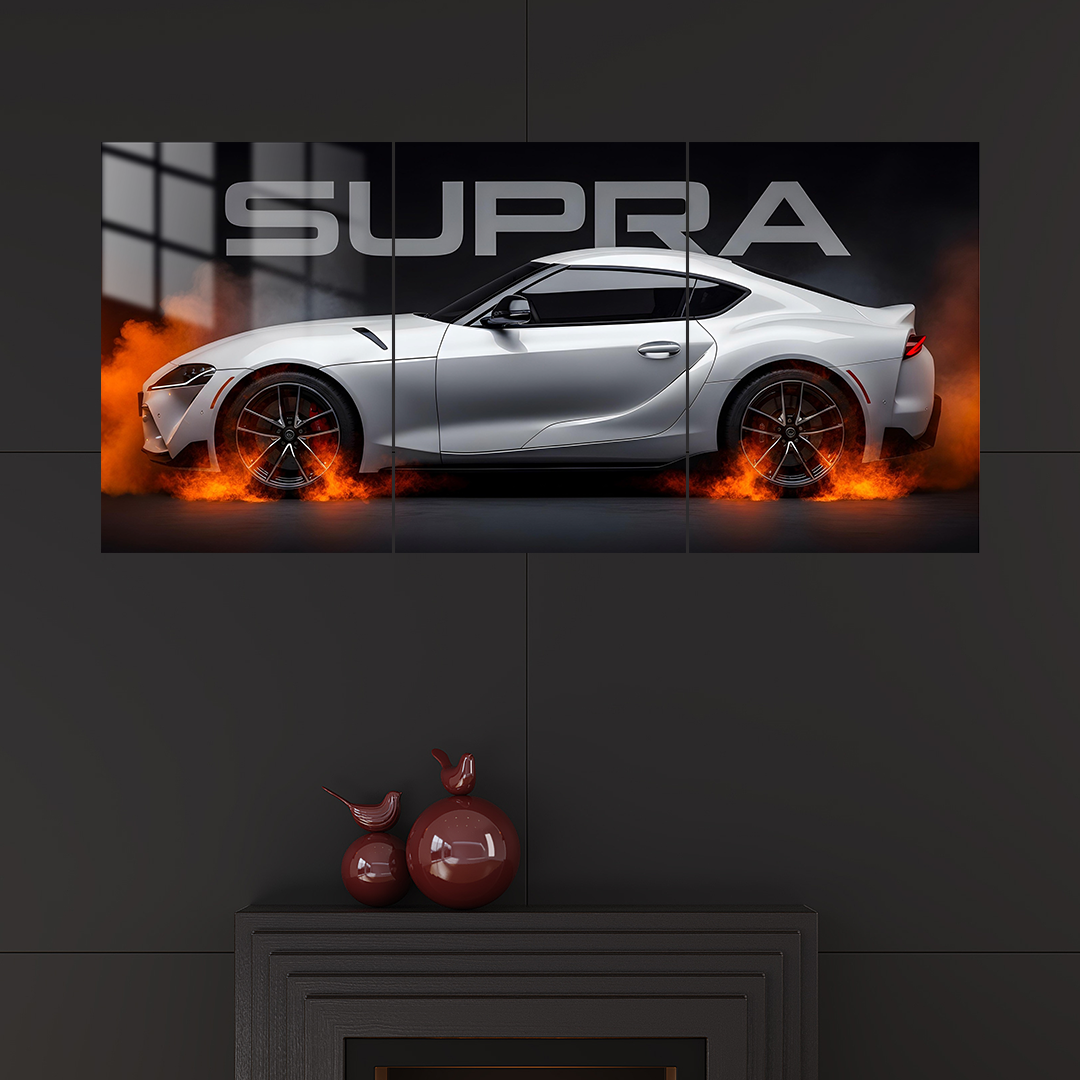 Toyota Supra 3 Parçalı 01 Metal Poster