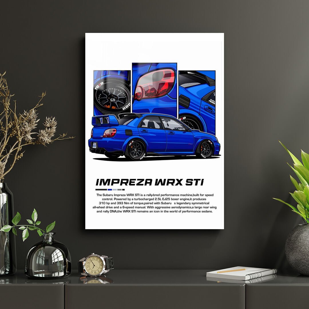 Subaru Impreza 2.5 WRX STI 04 Metal Poster