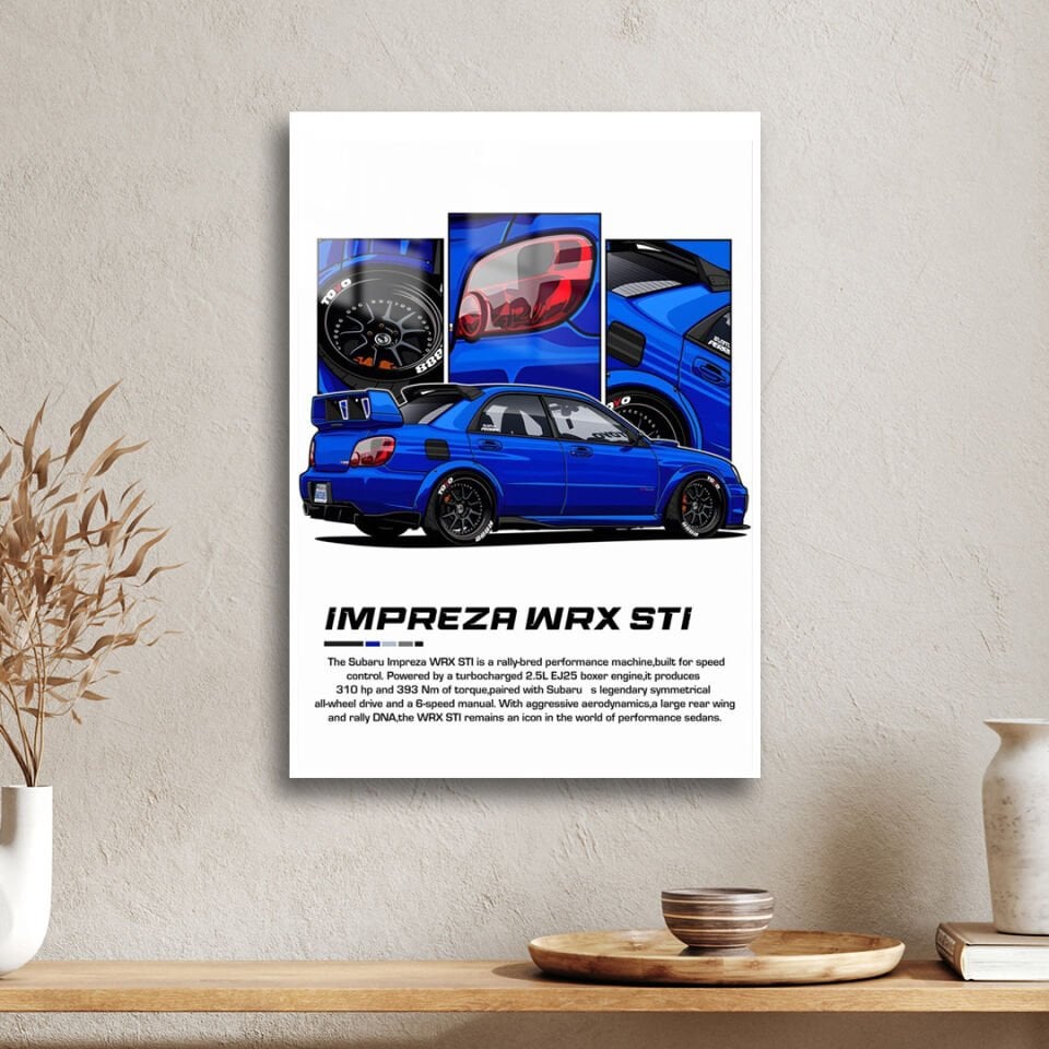 Subaru Impreza 2.5 WRX STI 04 Metal Poster